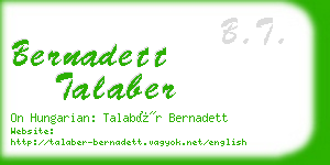 bernadett talaber business card